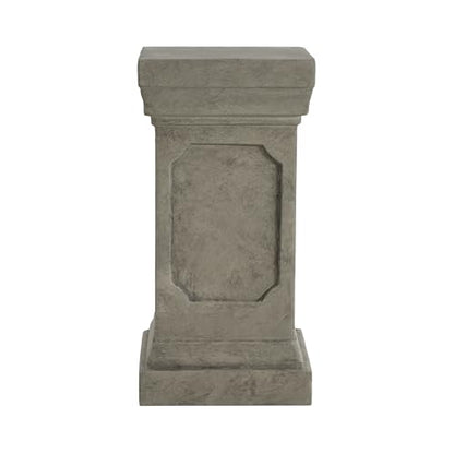 Christopher Knight Home Classic Square Flower Stand 19.25" Pedestal Plant Stand Indoor Outdoor Display Table for Ferns Orchids Sculptures with MGO Construction Brushed Finish, Light Gray - size: 19.25"