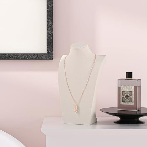 Necklace Bust Display Stand, Necklace Holder, Pendant Chain Necklace Organizer for Women (Beige Velvet, S 2PCS) - color: Beige Velvet, size: 9.4" Height (2pc)