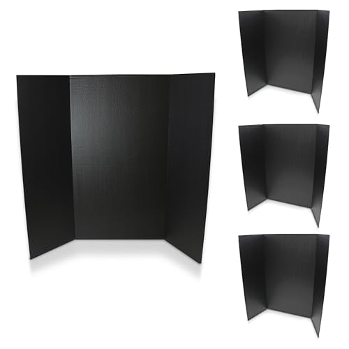 Flipside Products 36” x 48” Project Boards for Presentations, Science Fair, School Projects, Event Displays and Trifold Picture Board, Proudly Made in USA - Black - 4 Pack - color: Black, size: 4 Pack