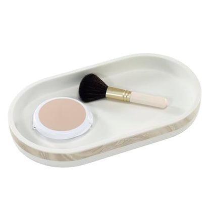Izod – Vanity Tray, Hand-Painted Resin with Marble Detail, Contemporary Home Decor – Perfect for Organizing Toiletries, Cosmetics and Bathroom Essentials (Tidal) - size: 10" x 5.5" x 1.2"