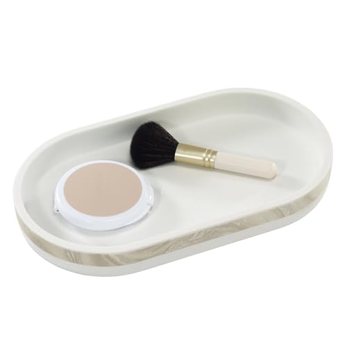 Izod – Vanity Tray, Hand-Painted Resin with Marble Detail, Contemporary Home Decor – Perfect for Organizing Toiletries, Cosmetics and Bathroom Essentials (Tidal) - size: 10" x 5.5" x 1.2"