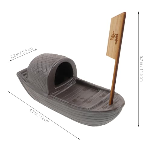 Healifty Decorative Sushi Plate Ornament Miniature Boat Cold Dish Boat Decor Japanese Sashimi Serving Platter for Seafood Presentation and Food Photography