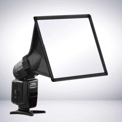 REFLEX CAMERA Universal Softbox Flash Diffuser 19×23cm (7.5×9in) for DSLR Camera Speedlite | Foldable Portable Light Modifier for Flash | Soft Even Lighting with Storage Pouch - size: 19×23cm (7.5×9in)