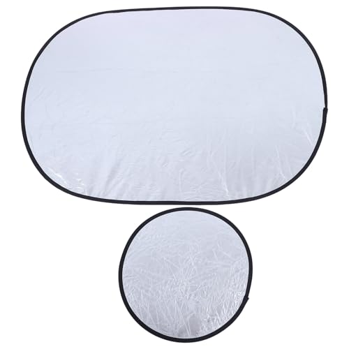 DOITOOL 2pcs Foldable Light Reflector Photography Soft Diffuser Board, Portable Collapsible Silver White Lighting Reflective Panel for Studio and Outdoor Photo Shoots