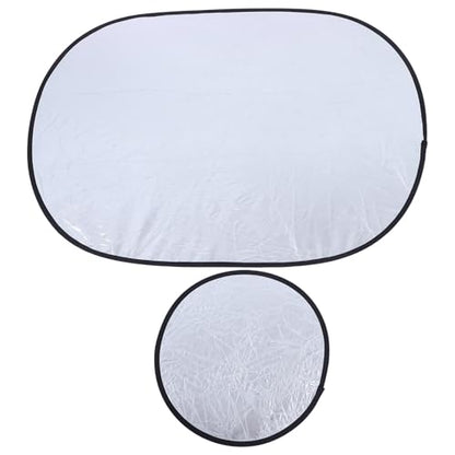 DOITOOL 2pcs Foldable Light Reflector Photography Soft Diffuser Board, Portable Collapsible Silver White Lighting Reflective Panel for Studio and Outdoor Photo Shoots