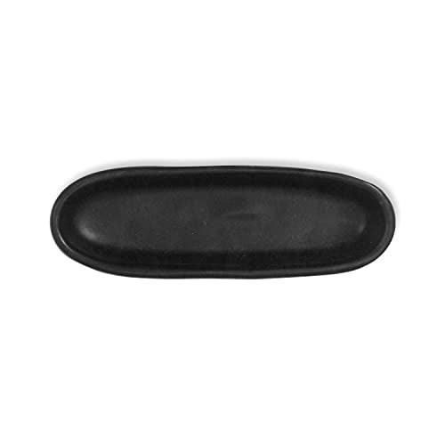 roro Modern Minimalist Matte Black Oval Pinch Bowls – Handmade Ceramic Stoneware, For Spices, Sauces, Q-Tips, Cotton Buds – Set of 2