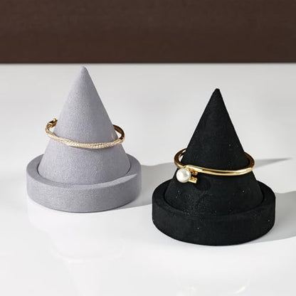 Microfiber Single Bracelet Bangle Display Stand Jewelry Bracelet Bangle Cone Display for Selling(Black) - color: Black