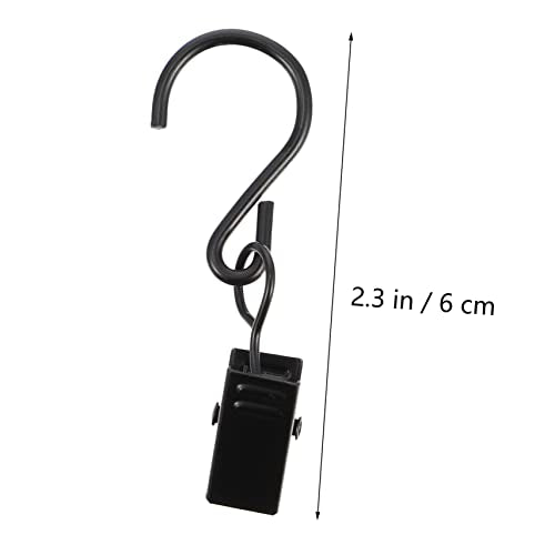 VALICLUD 50pcs S-Hook Curtain Clip Set Heavy Duty Metal Curtain Fixing Clamps Black Background Clips for Home Decor and Photography