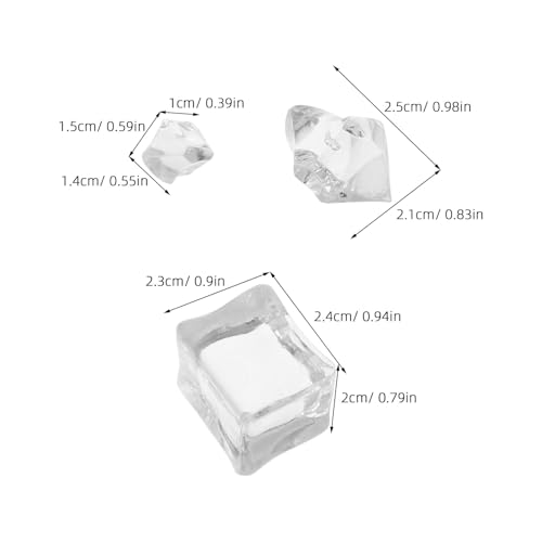 Healeved 310pcs Realistic Fake Ice Cubes and Crushed Acrylic Ice Rocks Set Artificial Cube Vase Fillers for Wedding Table Scatter and Photography Props
