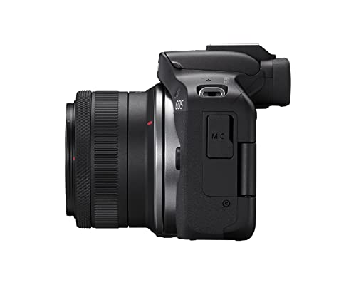 Canon EOS R50 Mirrorless Camera RF-S18-45mm F4.5-6.3 is STM Lens Kit, 24.2 Megapixel CMOS (APS-C) Sensor, 4K Video, Vlogging, Content Creation, Photography, Digital Camera, Black - color: Black, style: EOS R50 w/RF-S18-45mm