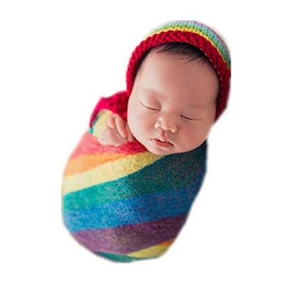 Coberllus Newborn Baby Photo Props Wrap Cloth Blanket Swaddle for Boys Girls Photography Shoot (Multi) - color: Multicolor