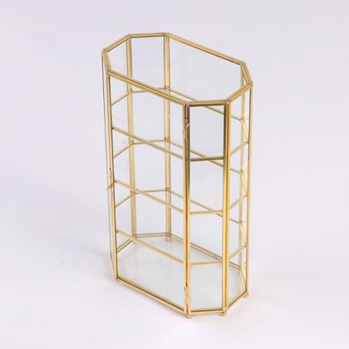 Colaxi Glass Jewelry Box Jewelry Display Case,Birthday Gift,Transparent,Makeup Storage Case Trinket Box Organizer for Bracelet Rings