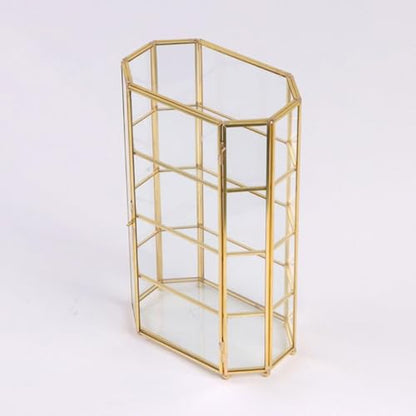 Colaxi Glass Jewelry Box Jewelry Display Case,Birthday Gift,Transparent,Makeup Storage Case Trinket Box Organizer for Bracelet Rings