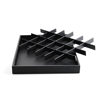 Stackable Jewelry Organizer Tray Premium PU Leather 24 Grid Jewelry Display Tray Trinket Earring Ring Organizer - style: 24 Grids