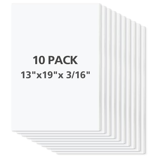 Mat Board Center, 10 Pack 3/16" Thick White with White Core Foam Core Backing Board/Mounting Board (13X19) - color: White, size: 13x19