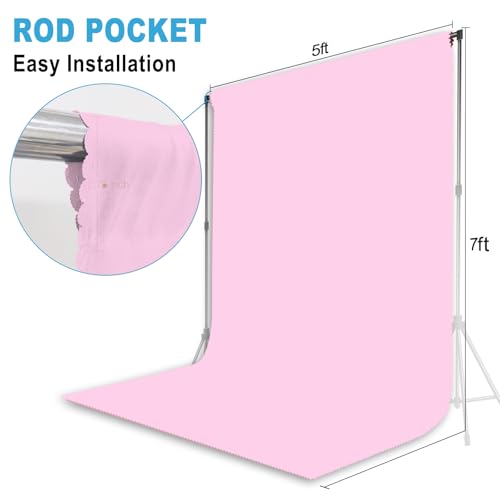 Pink Backdrop for Photoshoot, Professional Photo Backdrop Background for Product Photography, Portraits, Wedding, Party, Live Streaming Video Recording 5X7 FT - color: Pink, size: 5X7 FT