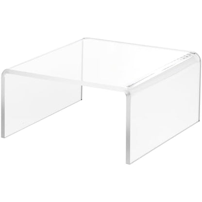 Plymor Clear Acrylic Short Square Display Riser, 3.5" H x 7" W x 7" D (1/4" thick) (2 Pack) - size: 3.5" x 7" x 7"