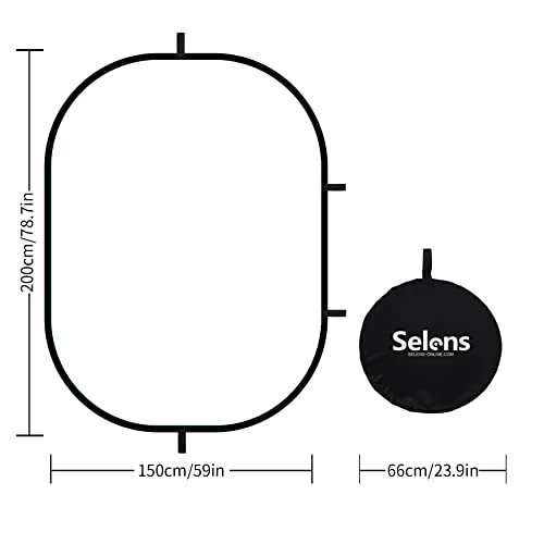 Selens Oval Light Diffuser, 59x78in/150x200cm Collapsible Pop-up Soft Light Diffusion with Portable Carrying Bag for Outdoor Photo Studio Lighting Video Live Streaming - size: 59x78inch/150x200cm with carrying bag