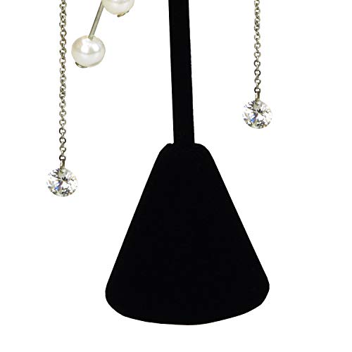Ikee Design 6 Pcs Set Premium T- Shape Style Earring Display Stand, Earring Stand Jewelry Display for Showroom, Tradeshow, and Showcase, 2 1/2 W x 4 1/2 H in, Black Velvet - color: Black Velvet, 4.5" High