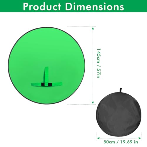 Portable Green Screen Chair, 57 in Greenscreen Backdrop with Stand Double Sided Foldable Green Background, Chroma Key, for Photography Streaming Gaming Photo Zoom Video Chats and Meeting - color: Green Screen