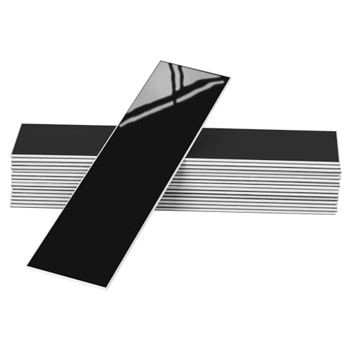 24-Pieces Peel and Stick Tiles for Kitchen Backsplash, New Upgrade Design 12" x 3"SPC Subway Backsplash Tiles, Marble Black Premium Finger Tiles, Peel and Stick Backsplash for Kitchen. - color: Black, size: 10 Sheet