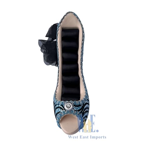 Ring Holder High Heel Shoe Design Fashion Jewelry Organizer Display Birtyday Gift (Turq) - color: Turq