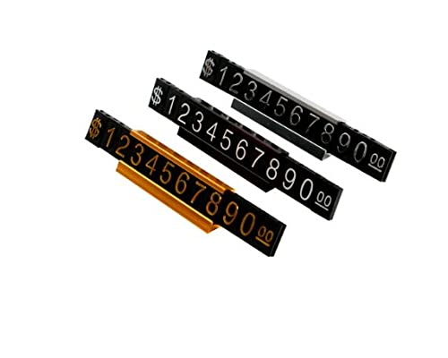 20 sets Price Display Counter Stand Tag Adjustable Number Letter Base Price Cube Display for Watch Ring Jewelry Dollar Pricing Label Stand Kit (Silver)