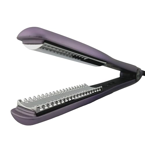 CAJ Beauty Flip & Bend Style Iron in Violet Ombre, Thermatru Technology, 1" Titanium Floating Teeth Comb, Automatic Shut-Off, Color-Coded LED Lights for Easy Temperature Indication - color: Violet Ombre