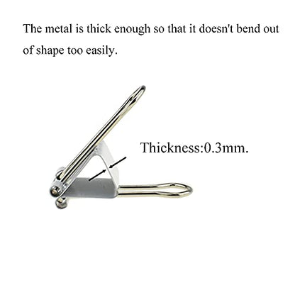 HAHIYO Binder Clips Paper Clamps Spring Steel Sturdy 0.98 inches Width 0.31 Inch Capacity No Sharp Edges Heavy Duty Tight Grip Reusable White Metal Bright Finish for Home Office School 25 Pack - size: White0.98in-25P