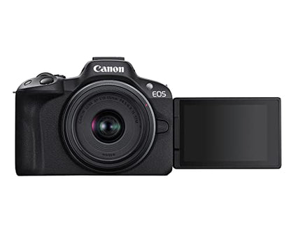Canon EOS R50 Mirrorless Camera with RF-S18-45mm F4.5-6.3 is STM & RF-S55-210mm F5-7.1 is STM Lenses, 24.2 Megapixel CMOS (APS-C) Sensor, 4K Video, Content Creator Vlogging Camera, RF Mount, Black - color: Black, style: EOS R50 w/RF-S18-45mm + RF-S55-210m