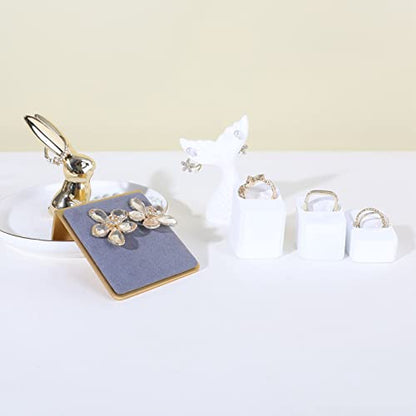 Velvet earrings holder for girls, Grey earring organizer board, Gold earring stand display for selling【Grey】 - color: Grey