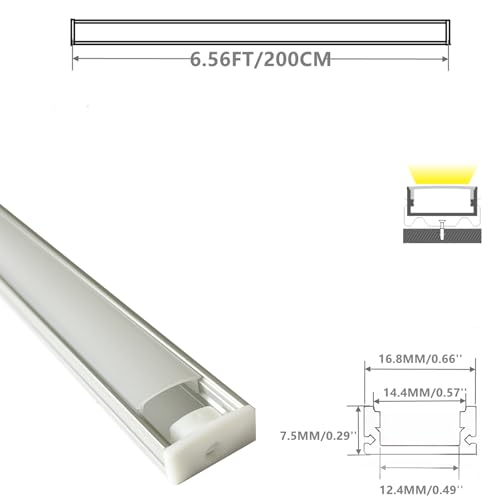 THMOOTHER LED Strip U Channel Diffuser 10-Pack 6.56FT,17X7.5MM Surface Mounted Tape Light Aluminum Track with Milky Cover Cabinet,Stairs,Counter,Wall Flush Installed Low Profile - color: Silver