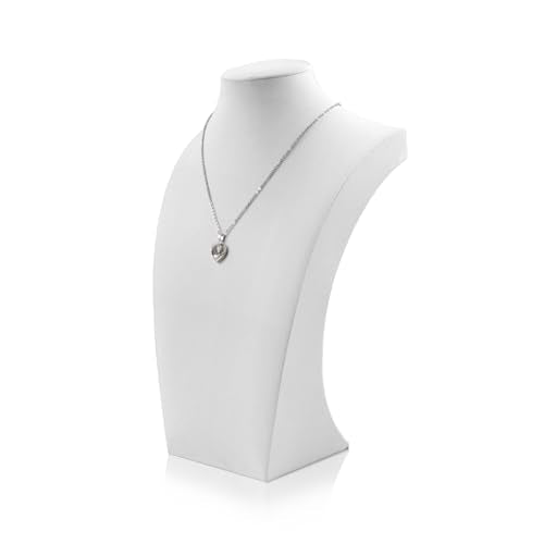 Homeanda Necklace Display Bust - PU Leather Jewelry Bust Stand for Photography, Boutique Display, and Home Organisation(White-11.4"x6.7") - color: White, size: 11.4"x6.7"
