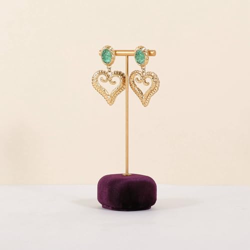 Velvet Earring T Bar Stand Jewelry Display, Earring Display Holder for Selling, Jewelry Storage Organizer【Purple】 - color: Purple