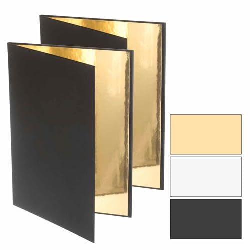 2Pcs 11"x8" Light Reflectors 4 in 1 Photography Reflector Cardboard, Foldable & Stable for Still Life Product Food Photo Shooting, Self-Standing, Gold - color: Gold