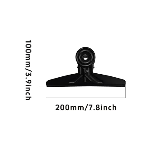 20CM Stainless Steel Binder Clips, Extra Large Bulldog Paper Clamps Bull Clips, Black Hinge Clips for Office School Home Supplies Photos Crafts Food Bags Tags, 2pcs - color: Black