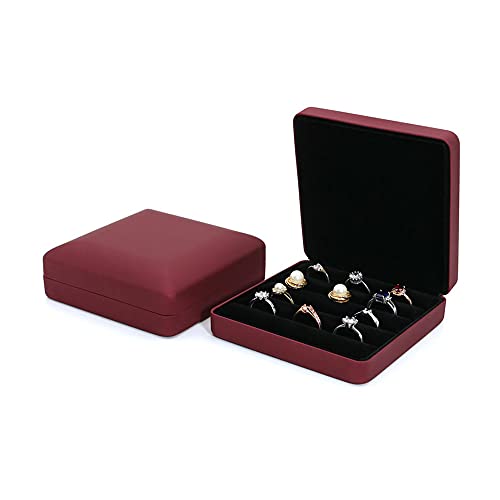 Small Ring Organizer Box, Portable Rings Jewelry Holder Case, Modern Ring Storage Tray Fit for Women,Girl for Travel (red) - color: Red