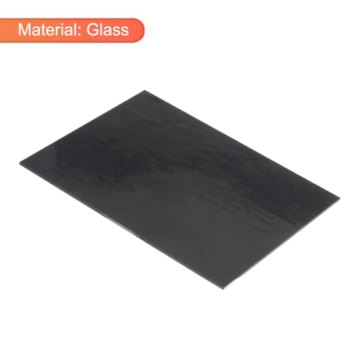 MECCANIXITY Stained Glass Sheet Mosaic Tile 7.9 Inch x 5.9 Inch Black Stained Glass Sheets for Crafts DIY Art Project - color: Black