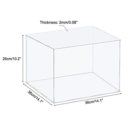 MECCANIXITY Acrylic Display Case Plastic Box Cube Storage Box Clear Assemble Showcase 14.1x14.1x10.2 Inch for Collectibles - size: 14.1x14.1x10.2 Inch
