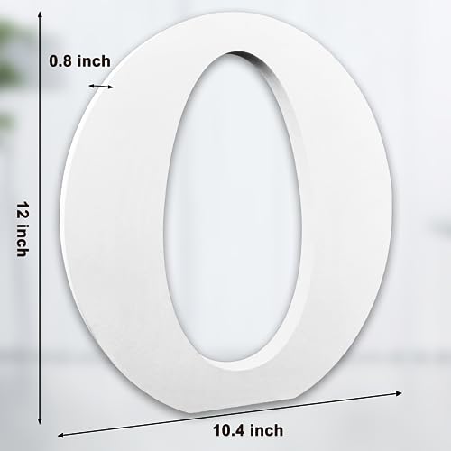 AOCEAN 12 Inch White Big Wood Letters Unfinished Wooden Letters for Wall Decor Decorative Standing Letters Slices Sign Board Decoration for Craft Home Party Projects (O) - color: O