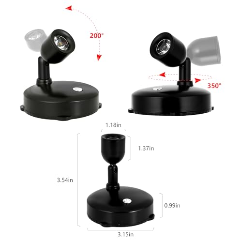 Cordless Spotlight Battery Operated, LED Plant Light, Dimmable Accent Light with Remote, Indoor Display Up Lighting for Picture Photo Tree Dartboard Wall Decor Painting Artwork Portrait