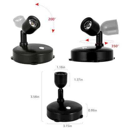 Cordless Spotlight Battery Operated, LED Plant Light, Dimmable Accent Light with Remote, Indoor Display Up Lighting for Picture Photo Tree Dartboard Wall Decor Painting Artwork Portrait