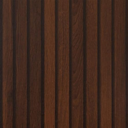 LACHEERY 15.8"x276" Brown Slat Wood Peel and Stick Wallpaper Dark Wood Panel Wallpaper Removable Self Adhesive Wooden Slats Wallpaper Wood Contact Paper for Bedroom Living Room Walls Waterproof Vinyl - color: Dark Brown, size: 15.8" x 276"