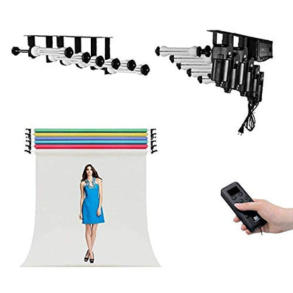 Fotoconic 6 Roller Motorized Electric Wall Ceiling Mount Background Support System with Remote