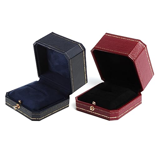 Luxury Box Vintage Jewelry Display Organiser Valentine Wedding Gifts Engagement Prop Bracelets Show Cases - color: Red