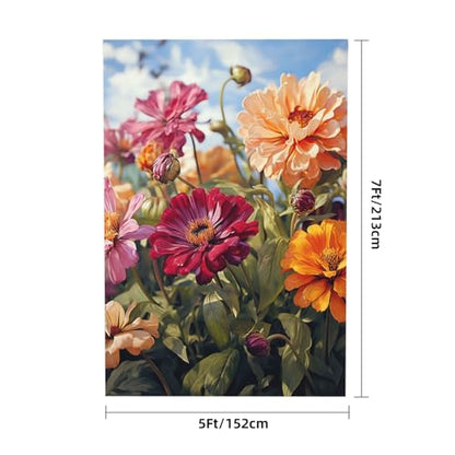 Colorful Spring Backdrop Background for Photography 5x7ft Photobooth Professional Photo Backdrop Curtains Video Photography Studio Photo Backgrounds Banner Booth Background Screen Parties - color: Colorful Spring Summer Flower