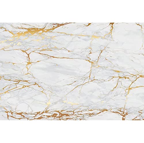 9x6ft Polyester White Gold Marble Backdrop for Photography Birthday Cake Smash Marble Food 1st Birthday Marble Wedding Texture Bridal Shower Background Newborn YouTube Photo Props - size: 9x6ft-Polyester