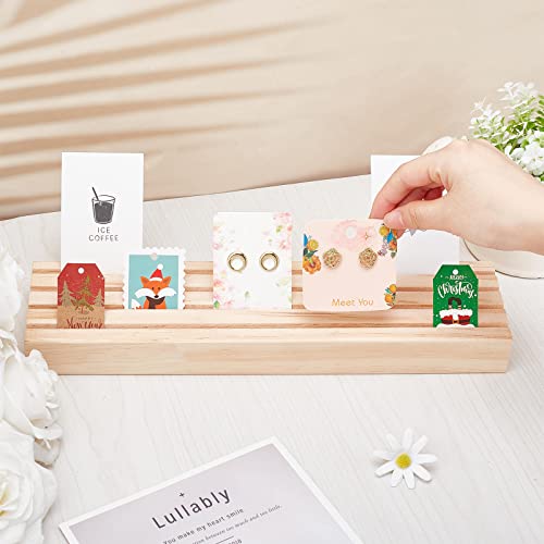 NBEADS Natural Wood Earring Display Stands, 4 Slots Jewelry Earring Display Holder Wood Earring Card Holder Jewelry Organizer Stand Jewelry Retail Display for Selling, 12.2×3" - color: Wooden- L.W.Thi: 12.2x3.03x1.18"