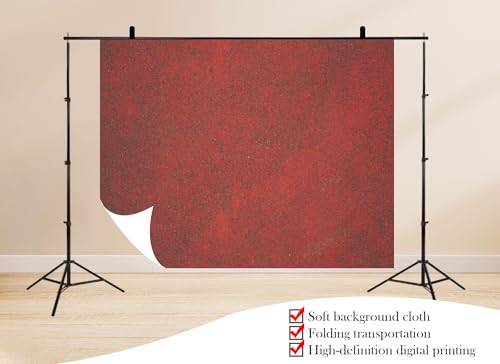 12x8ft Red Grunge Texture Backdrop Rough Distressed Surface Photo Background Tapestry for Halloween Party Photography and Home Decorations Studio Props - size: 12X8ft