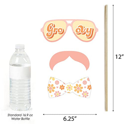 Big Dot of Happiness Stay Groovy - Boho Hippie Party Photo Booth Props Kit - 20 Count